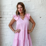 Bella Pink Ruffled Dress