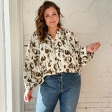 Olive Leopard Blouse