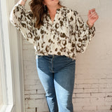 Olive Leopard Blouse