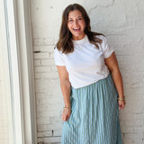 Yacht Stripe Midi Skirt